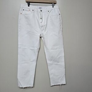 Re/Done High Rise White Jeans